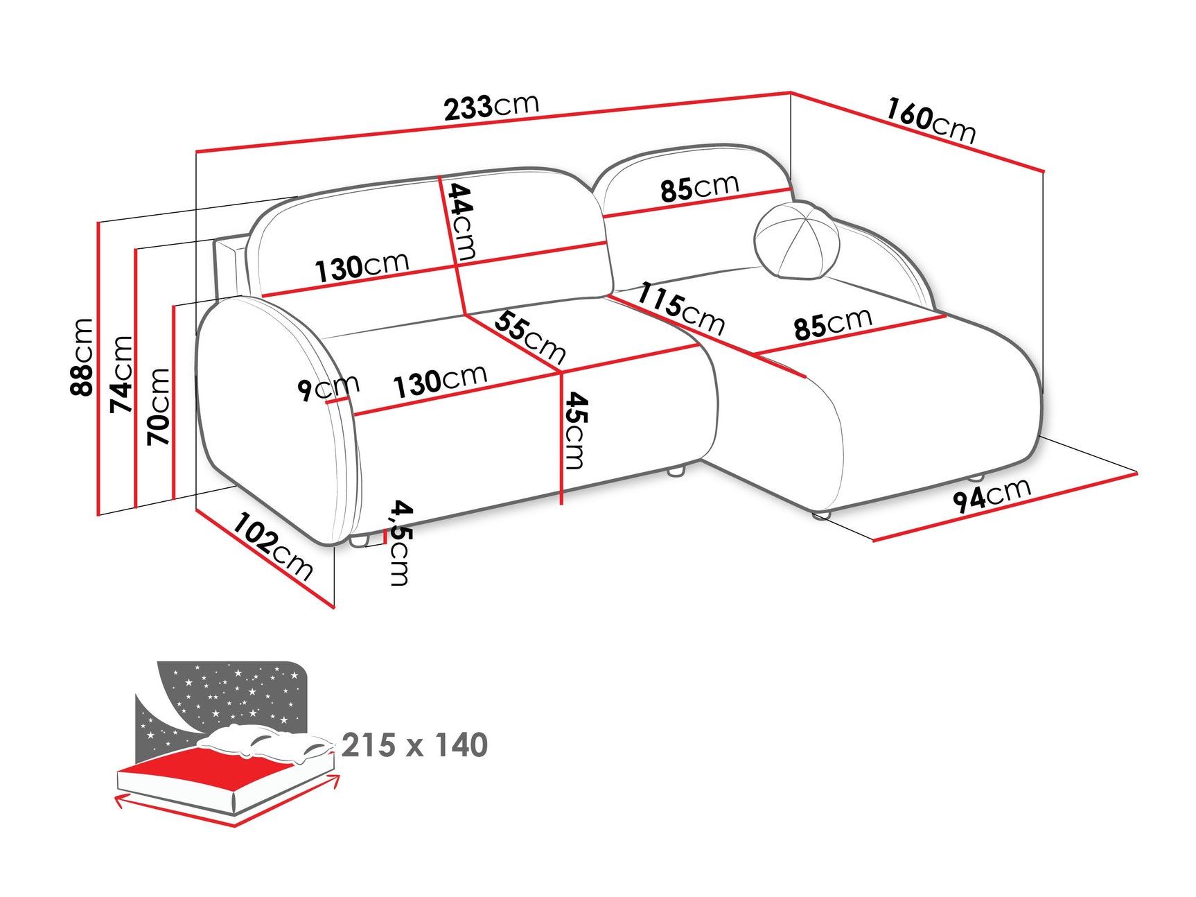 Hjørnesofa Columbus 249