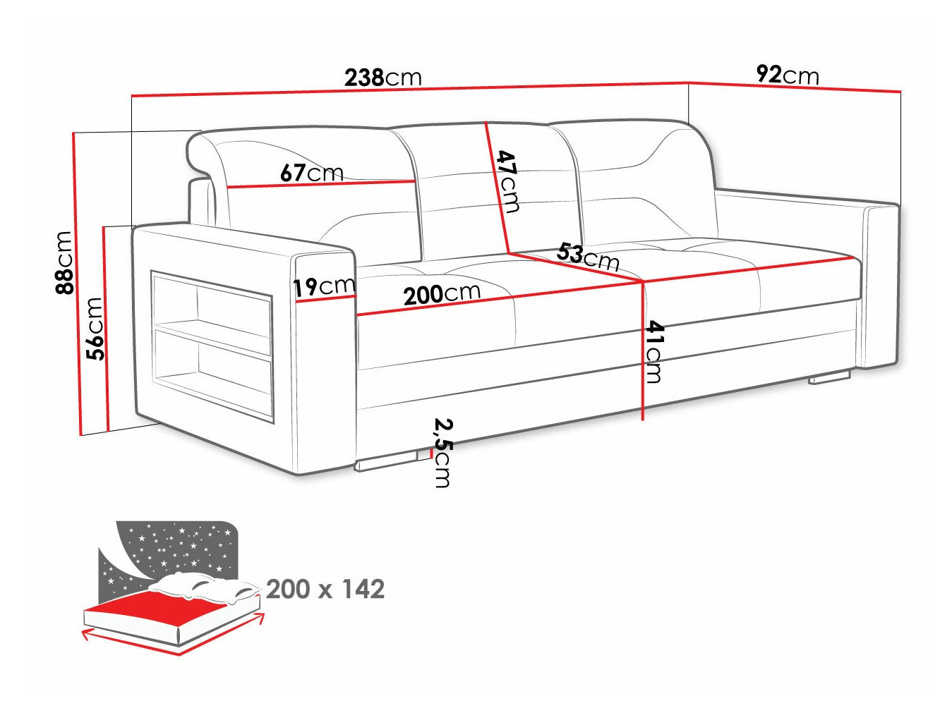 Sovesofa Decatur 106 4090845