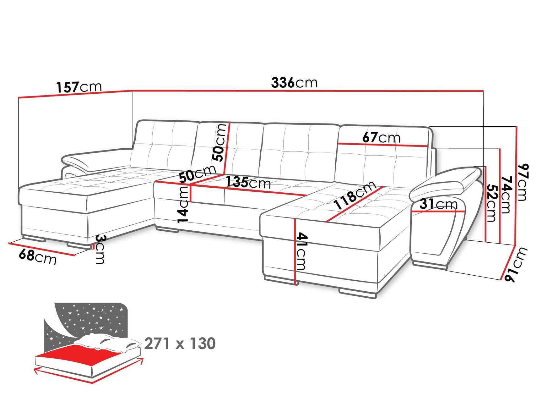 Hjørnesofa Arvada 115 4090899