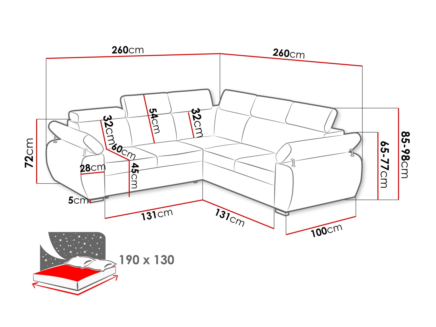 Hjørnesofa Columbus 215 4094436