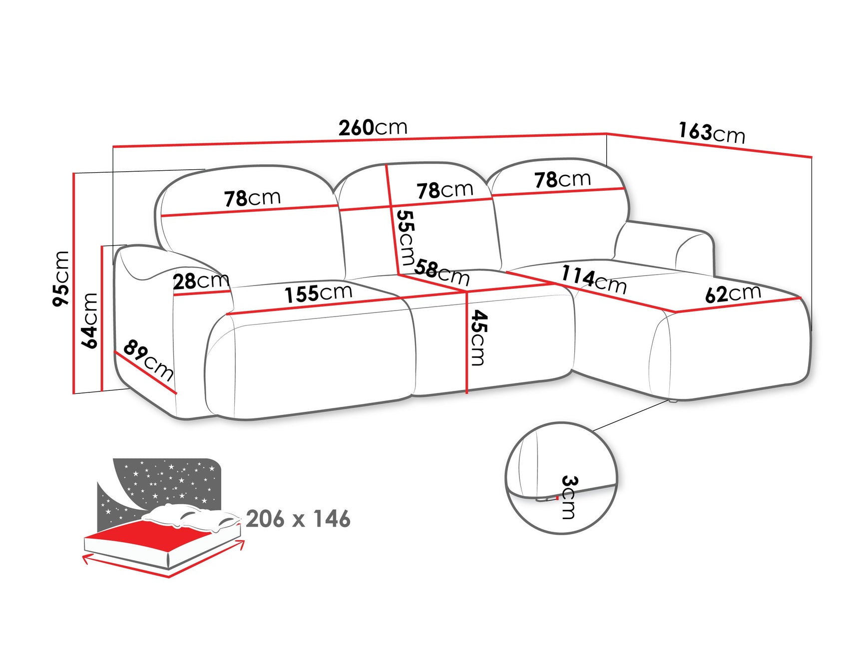 Hjørnesofa ComfiDream 202