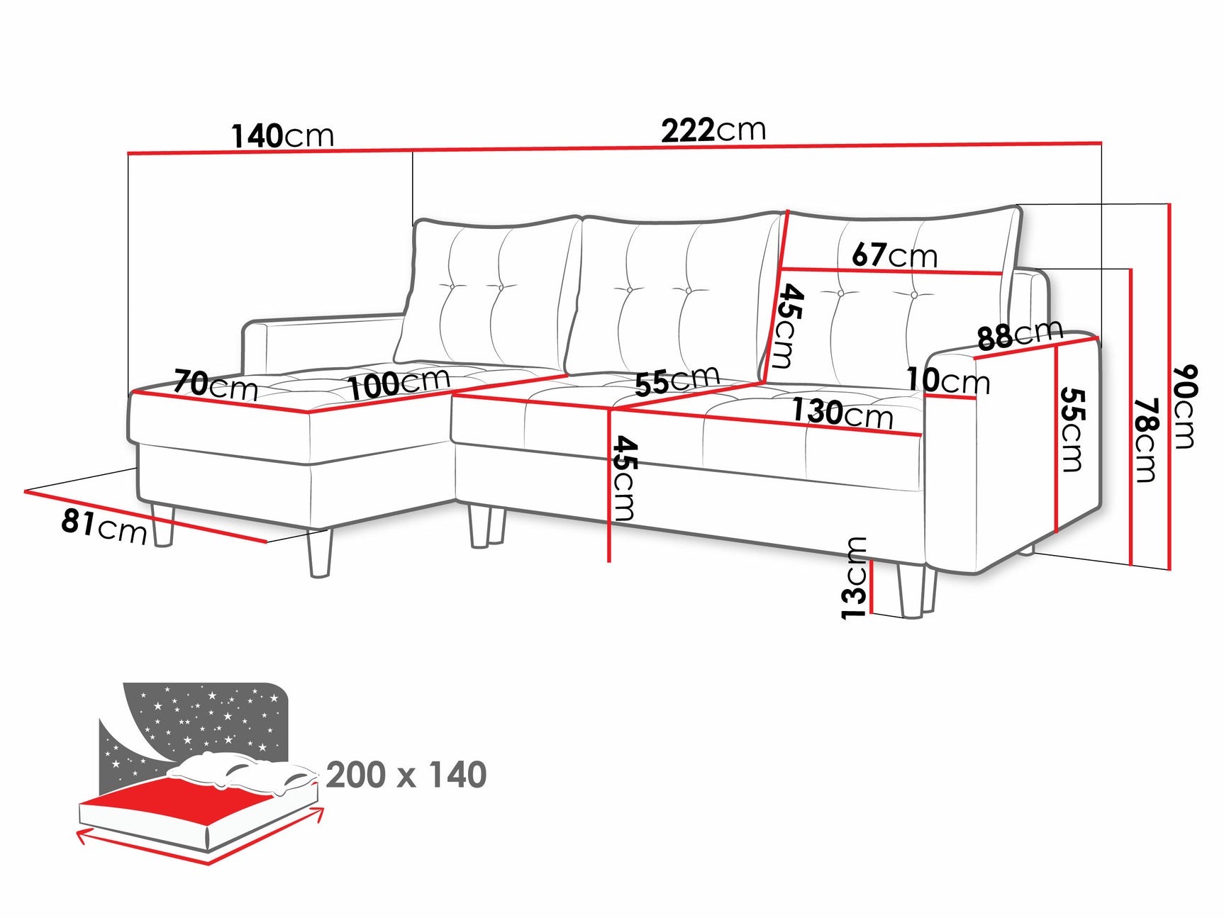 Hjørnesofa Boulder 100 4137007