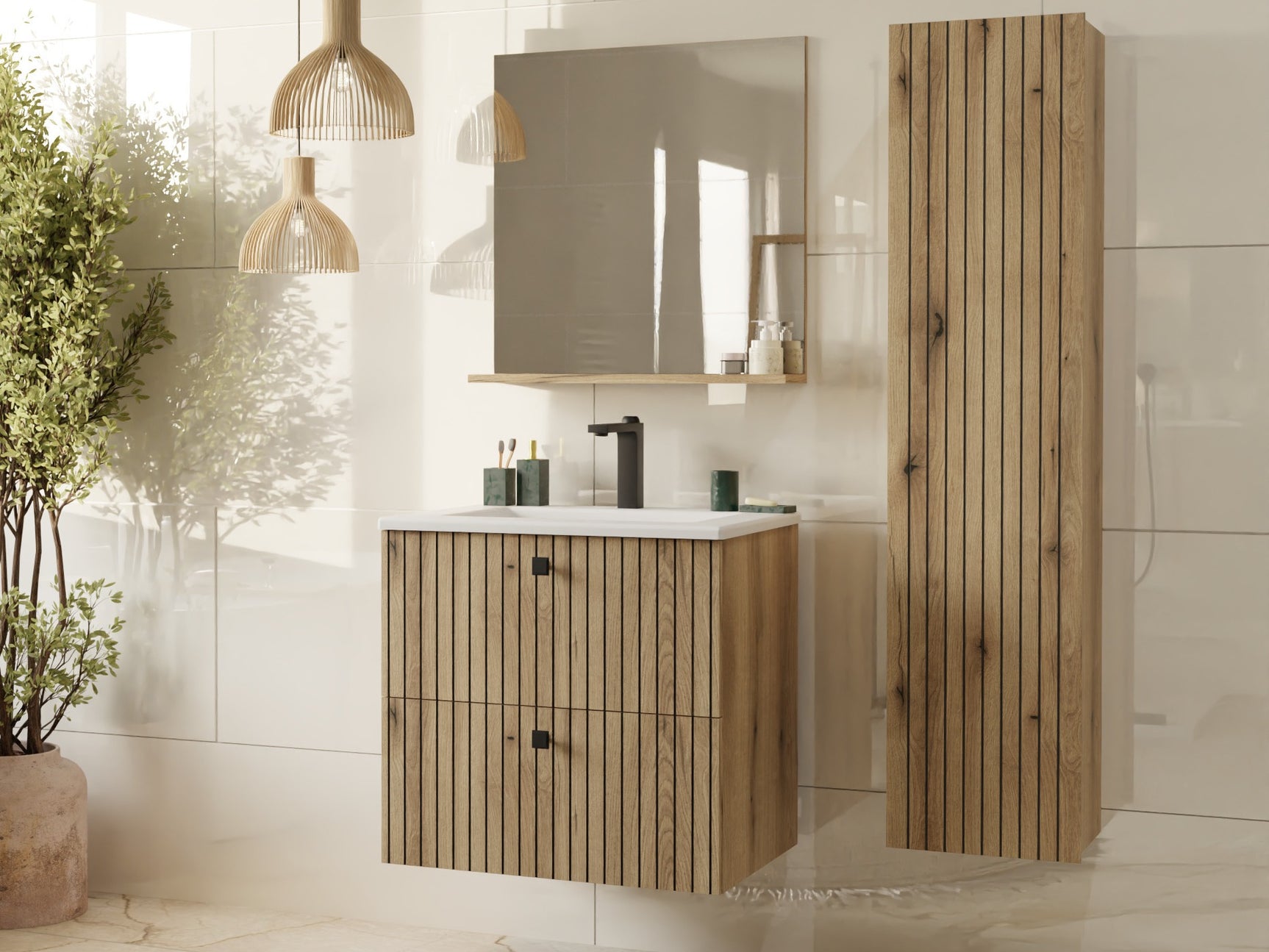 Vægbadeværelsesskab til håndvask Mandeville 314