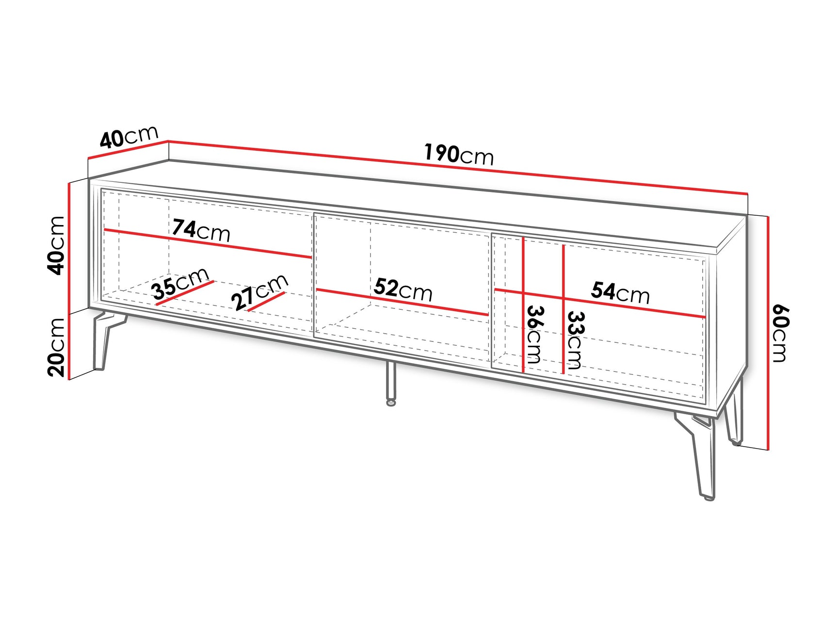 TV-bord Cornovu 101