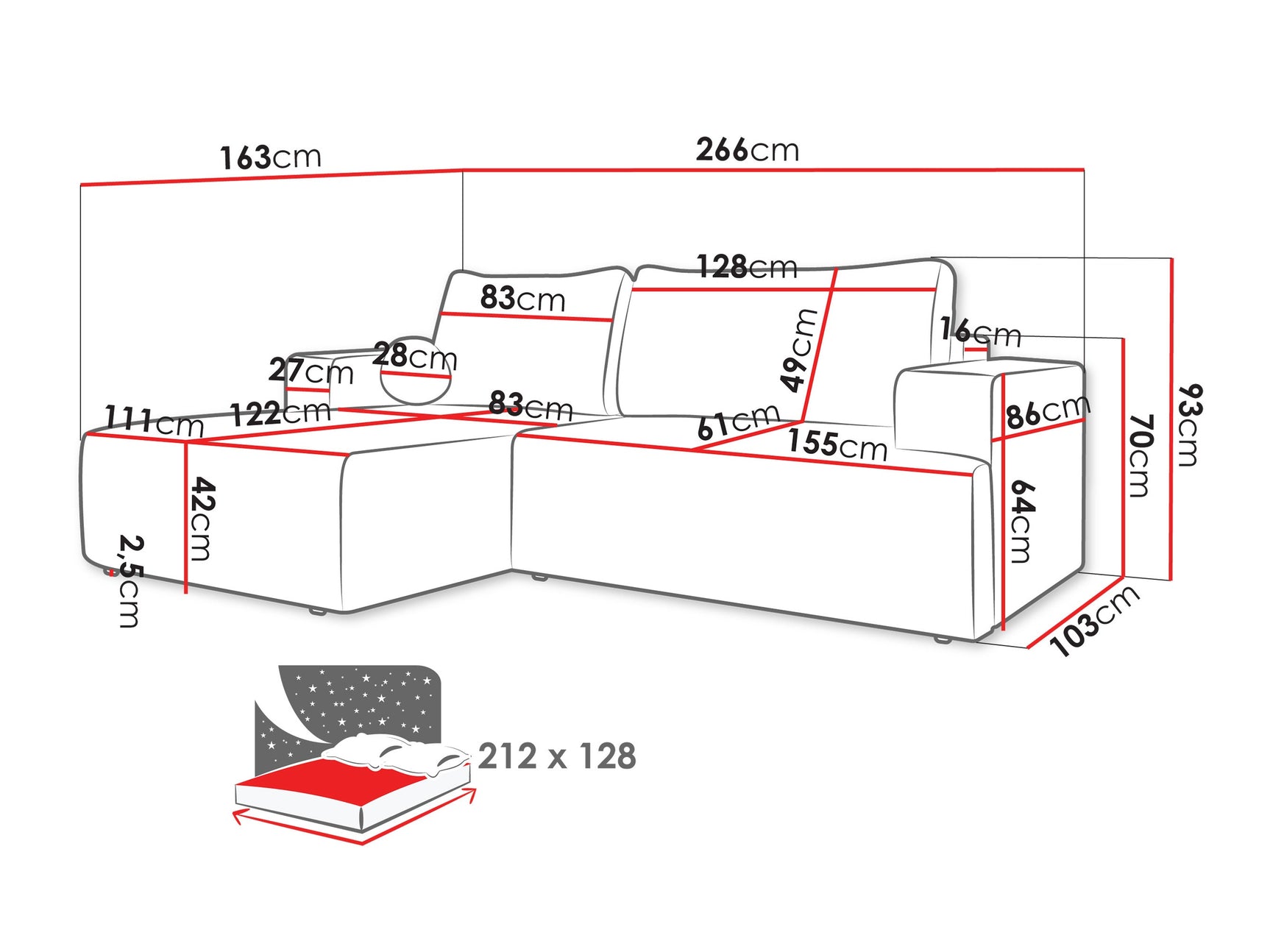 Hjørnesofa Comfivo 456