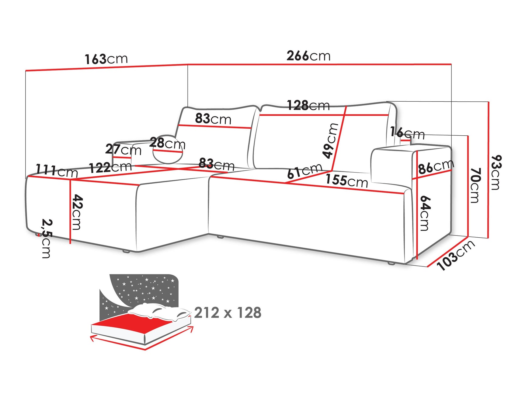 Hjørnesofa Comfivo 456