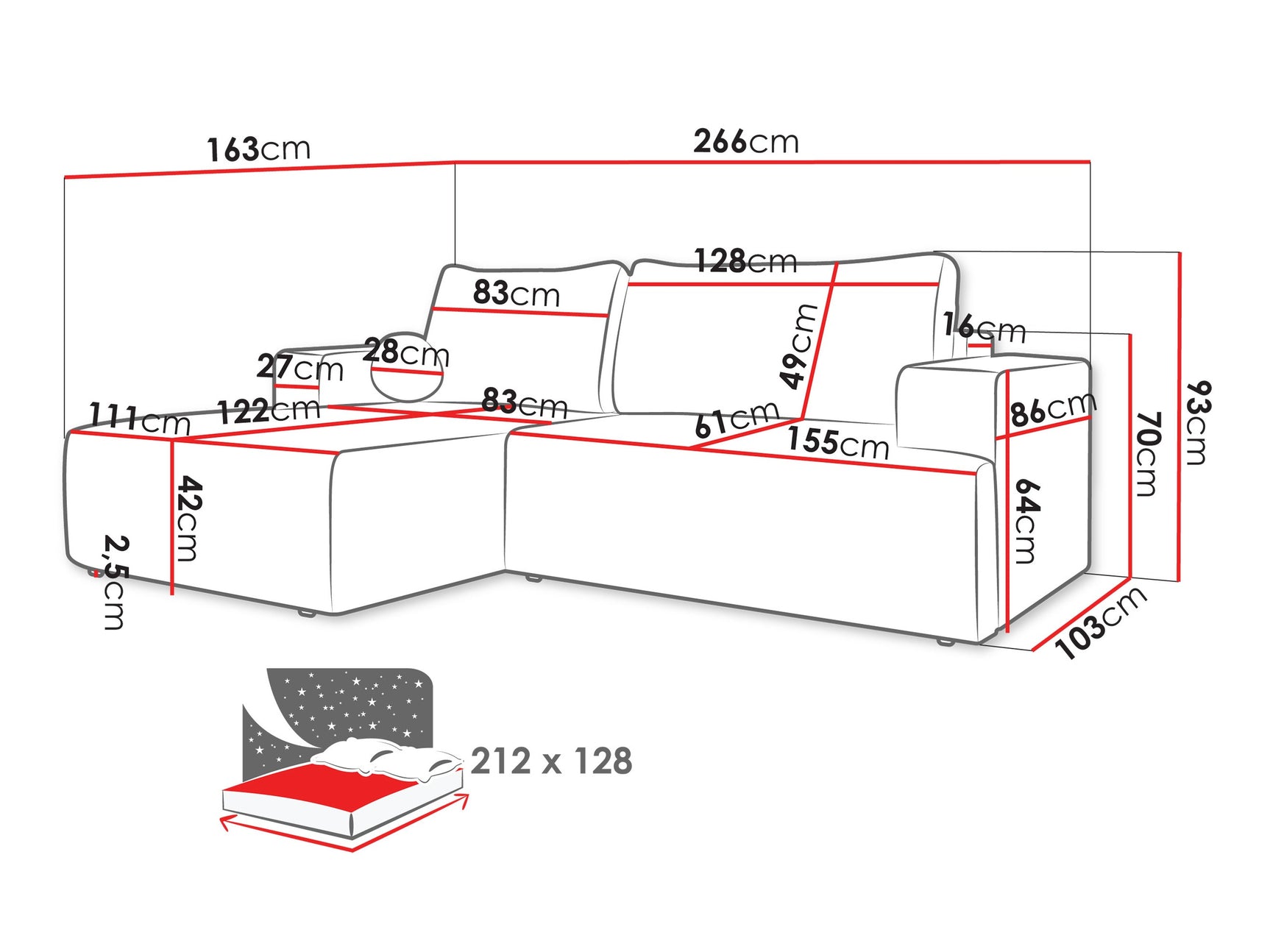 Hjørnesofa Comfivo 456