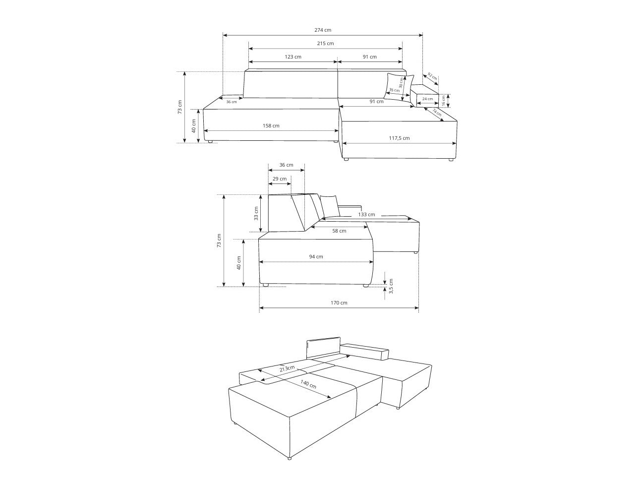Hjørnesofa Kingston 187