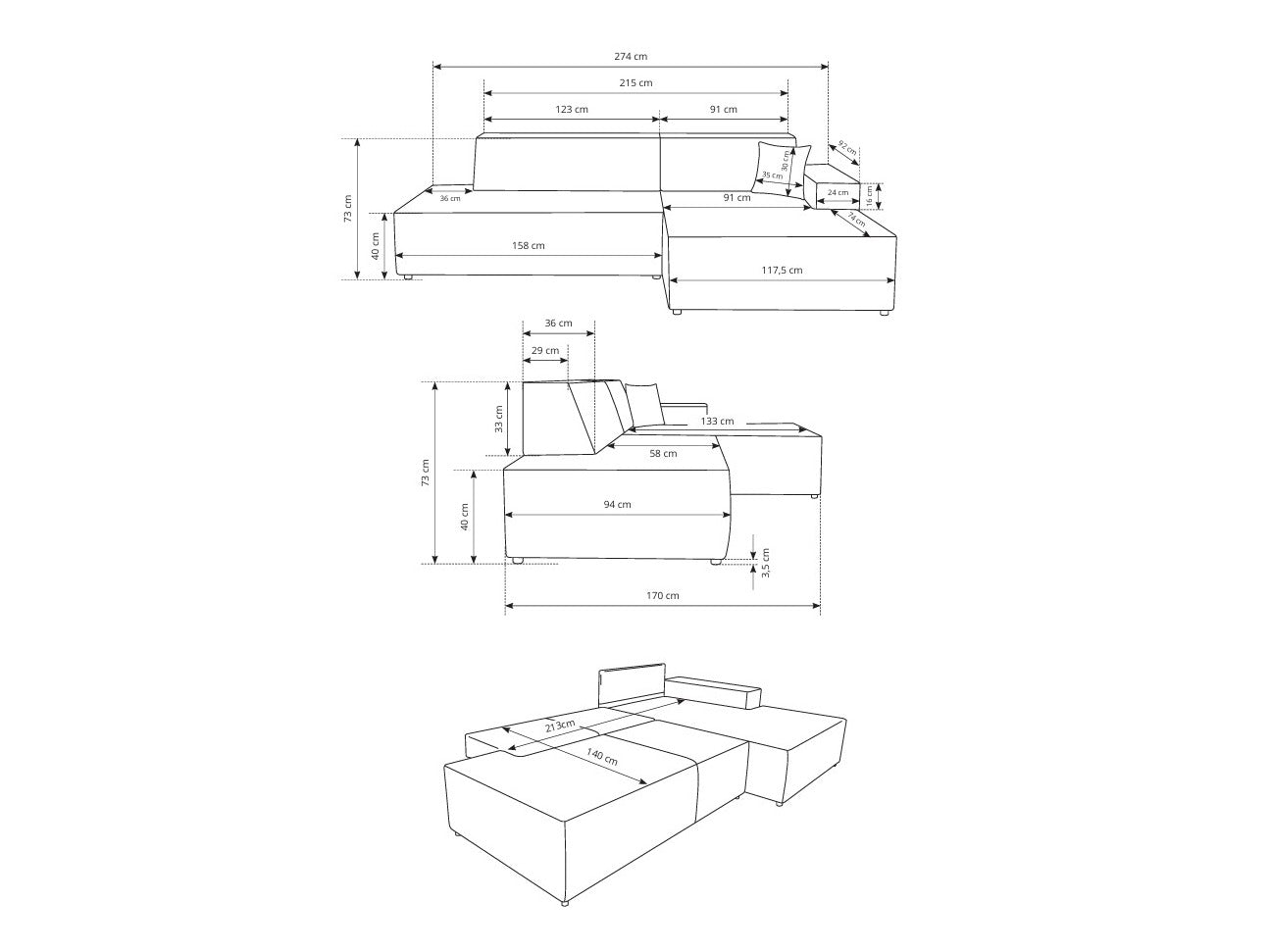 Hjørnesofa Kingston 187