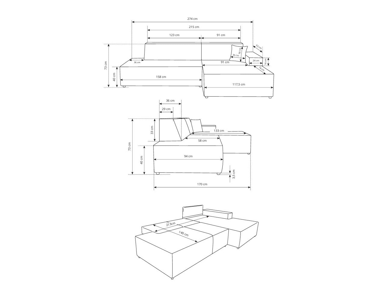 Hjørnesofa Kingston 187