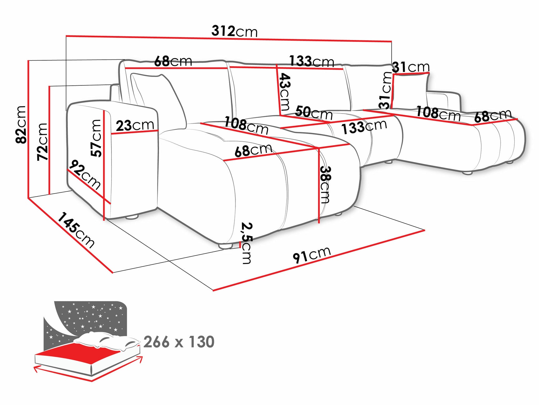 Hjørnesofa Comfivo 426 4186807