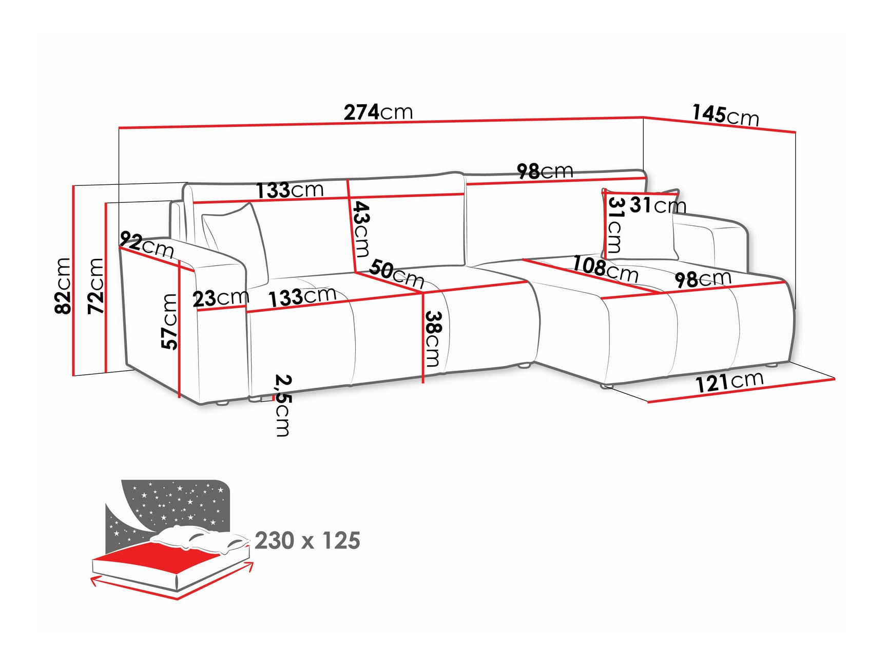 Hjørnesofa Comfivo 425 4187133