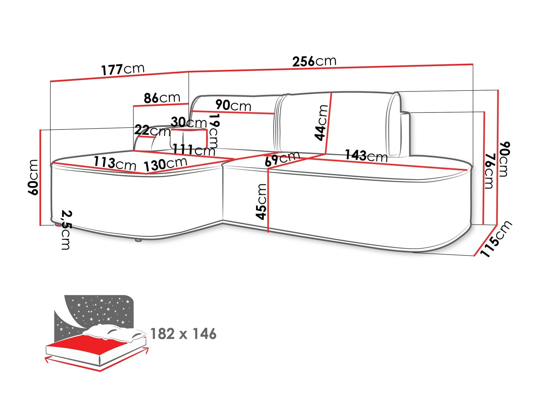 Hjørnesofa Comfivo 464