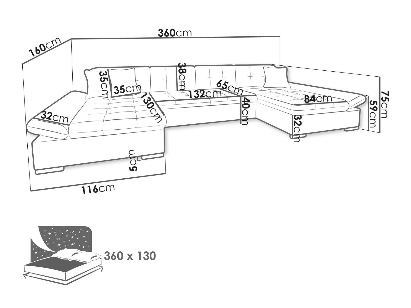 Hjørnesofa Comfivo 155 4212834