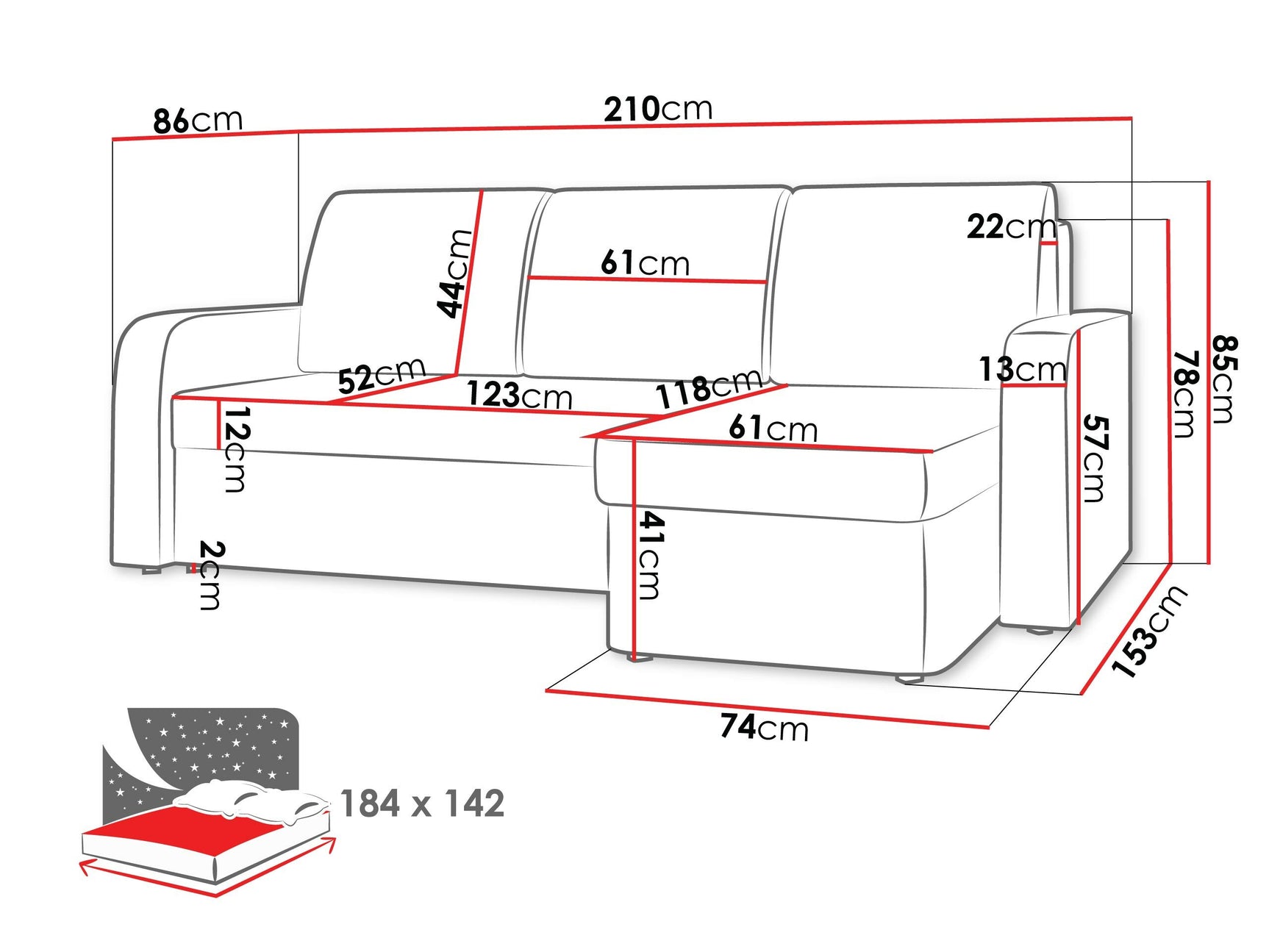 Hjørnesofa Rome 106 4214548
