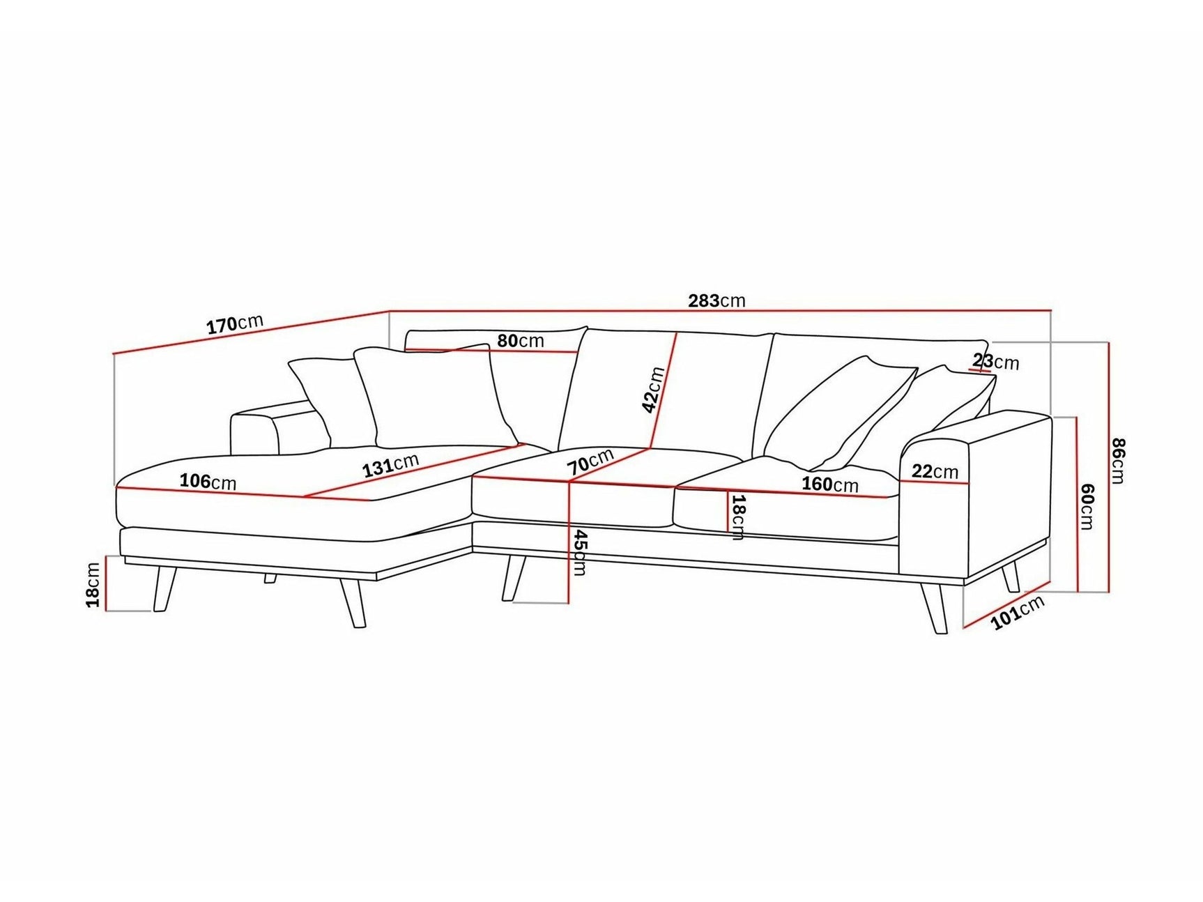 Hjørnesofa Seattle 216