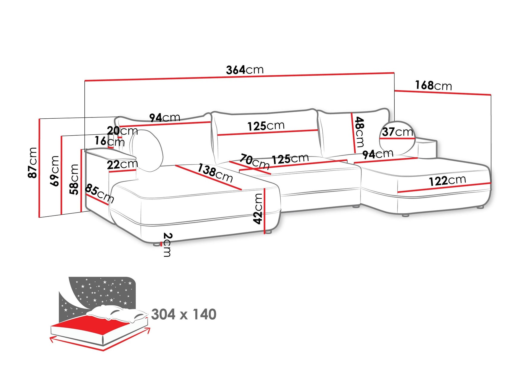 Hjørnesofa Bountiful 100