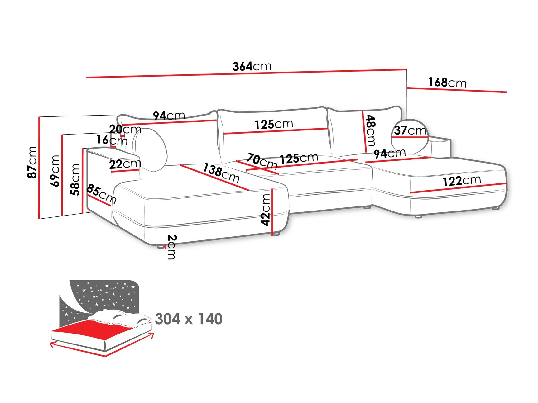 Hjørnesofa Bountiful 100