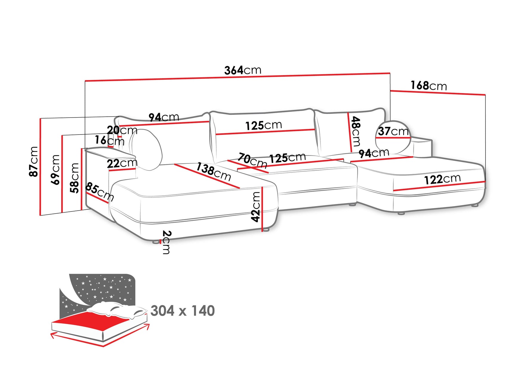Hjørnesofa Bountiful 100