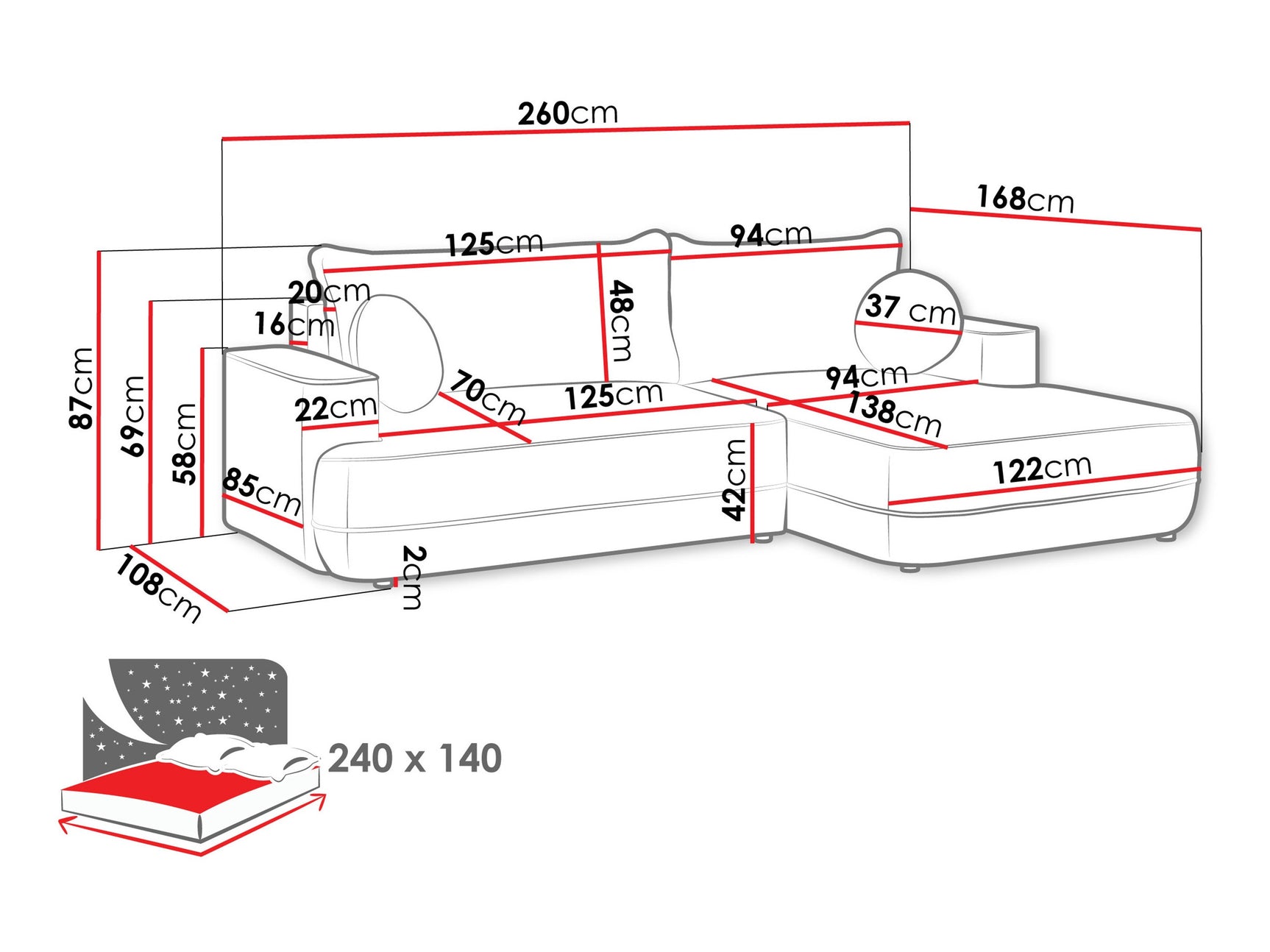 Hjørnesofa Bountiful 101