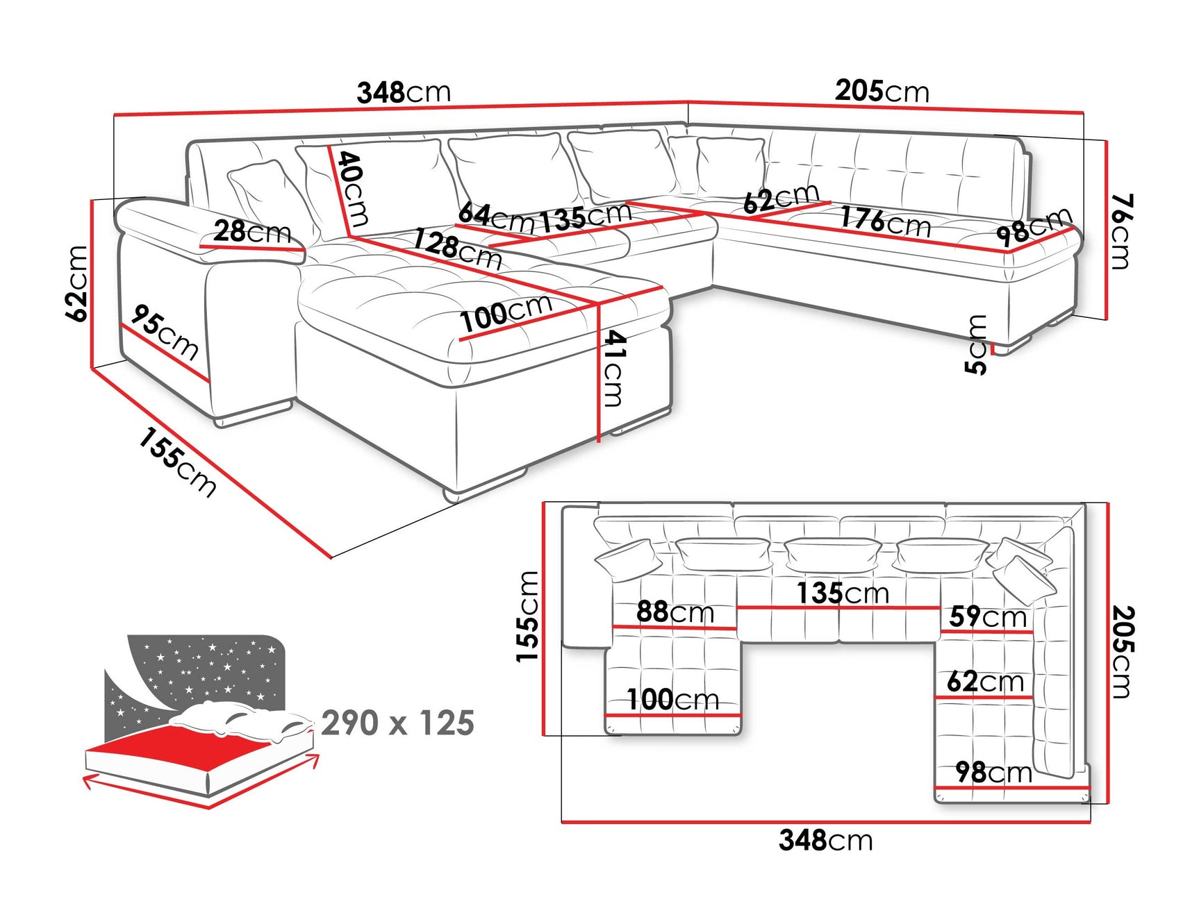 Hjørnesofa Comfivo 180