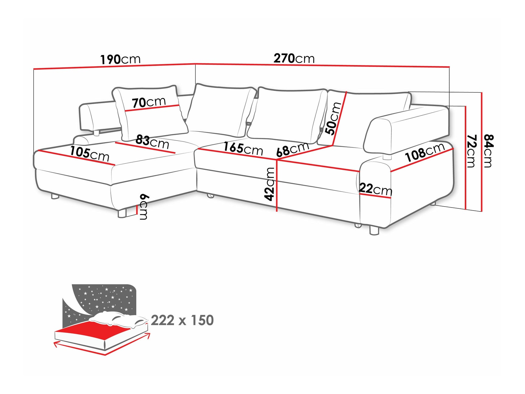 Hjørnesofa Lincoln 110 4235913