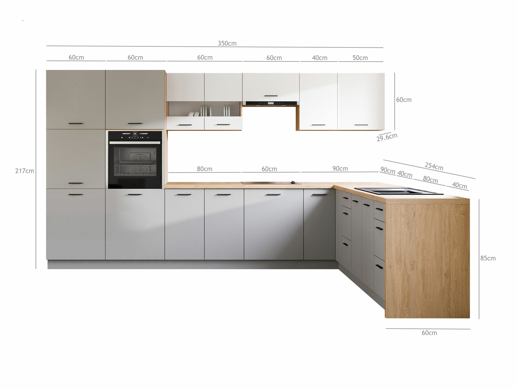 Modulopbygget køkkensæt Ati White Grey 118