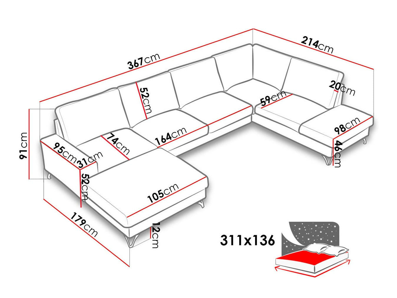 Hjørnesofa ComfiDream 113