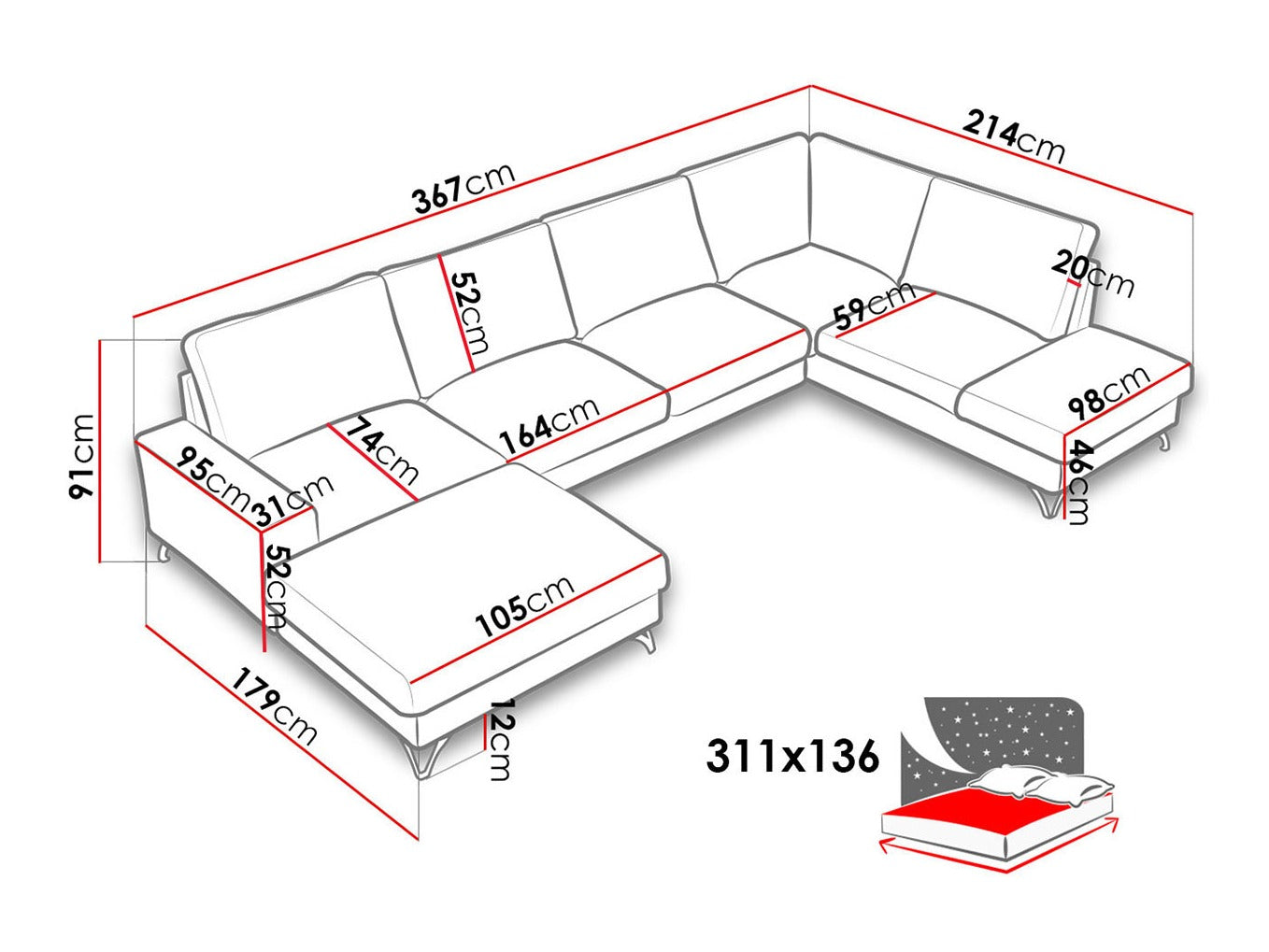 Hjørnesofa ComfiDream 113