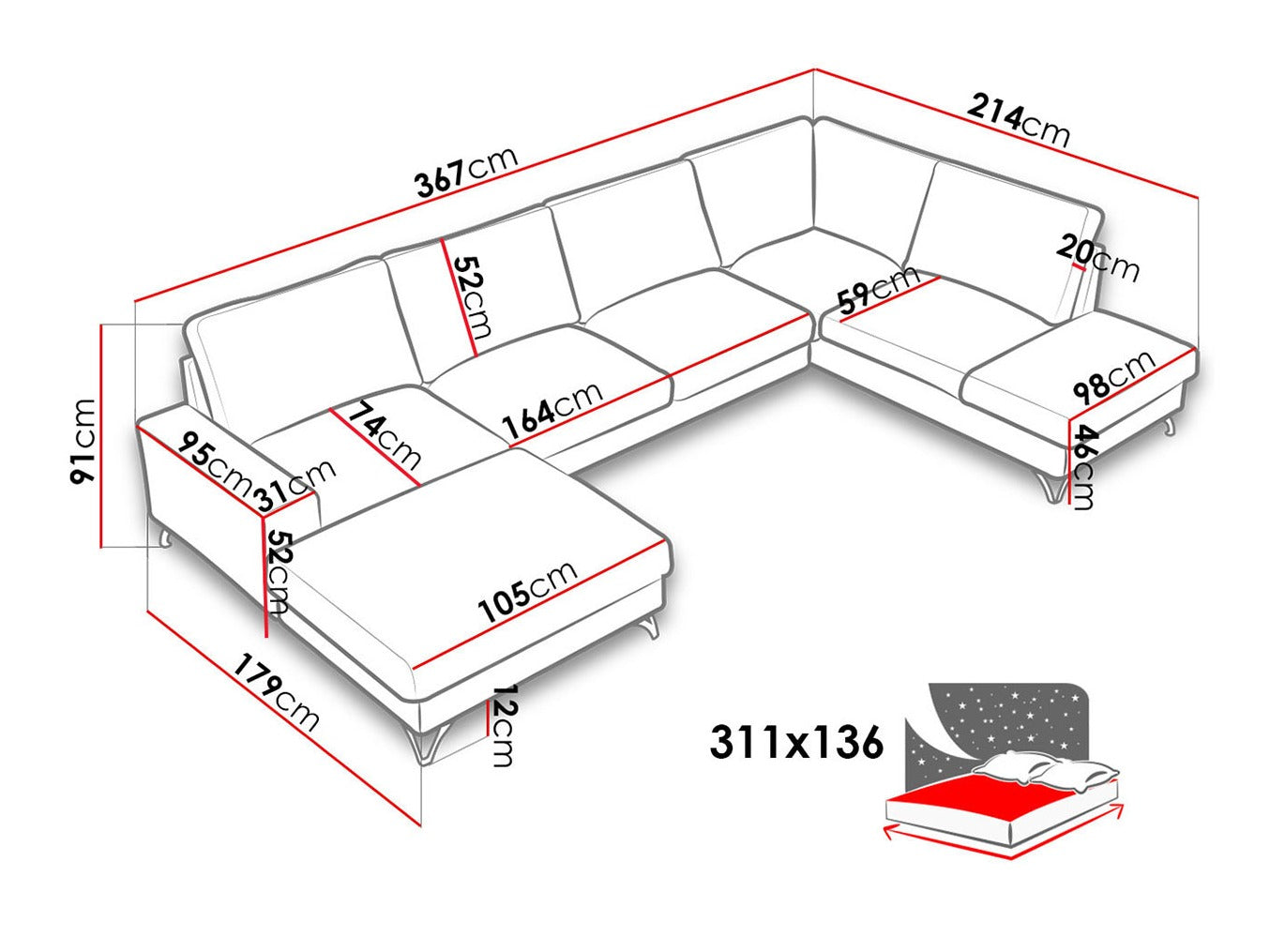 Hjørnesofa ComfiDream 113