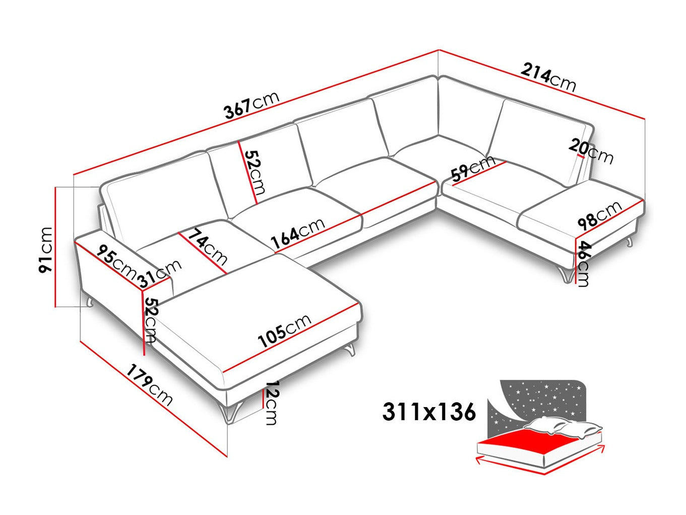 Hjørnesofa ComfiDream 113