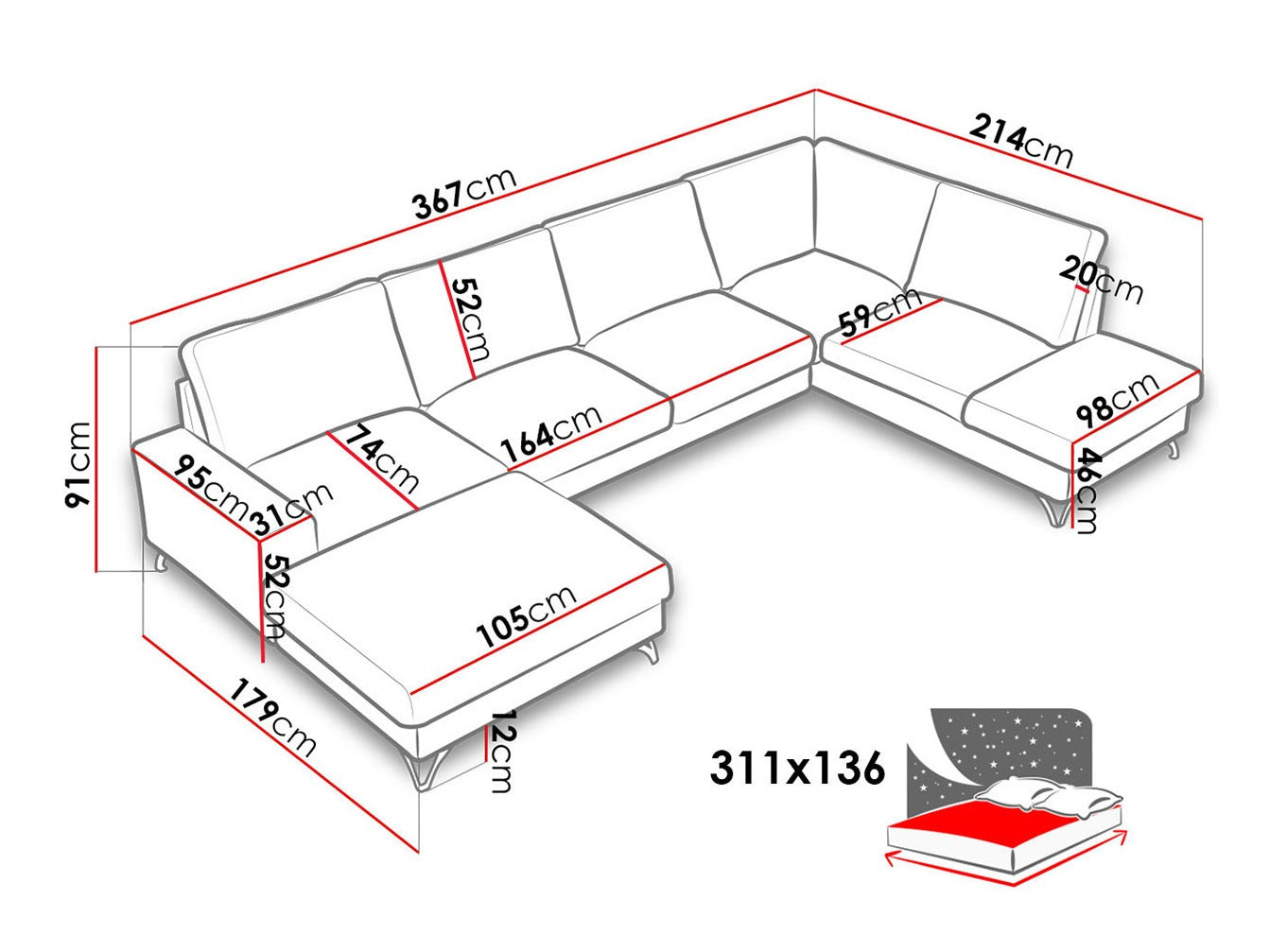 Hjørnesofa ComfiDream 113