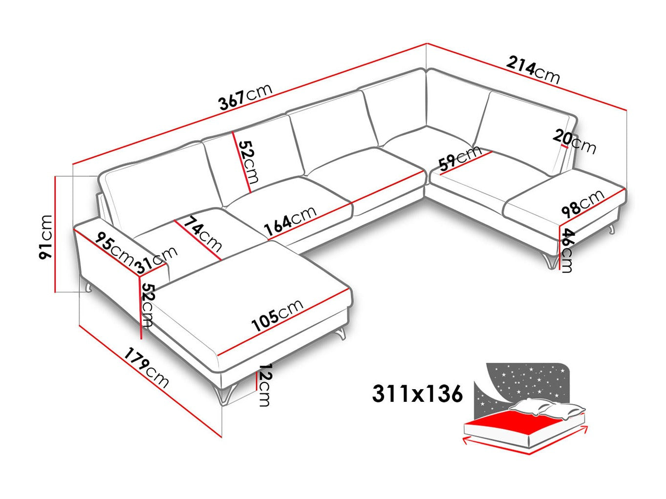 Hjørnesofa ComfiDream 113