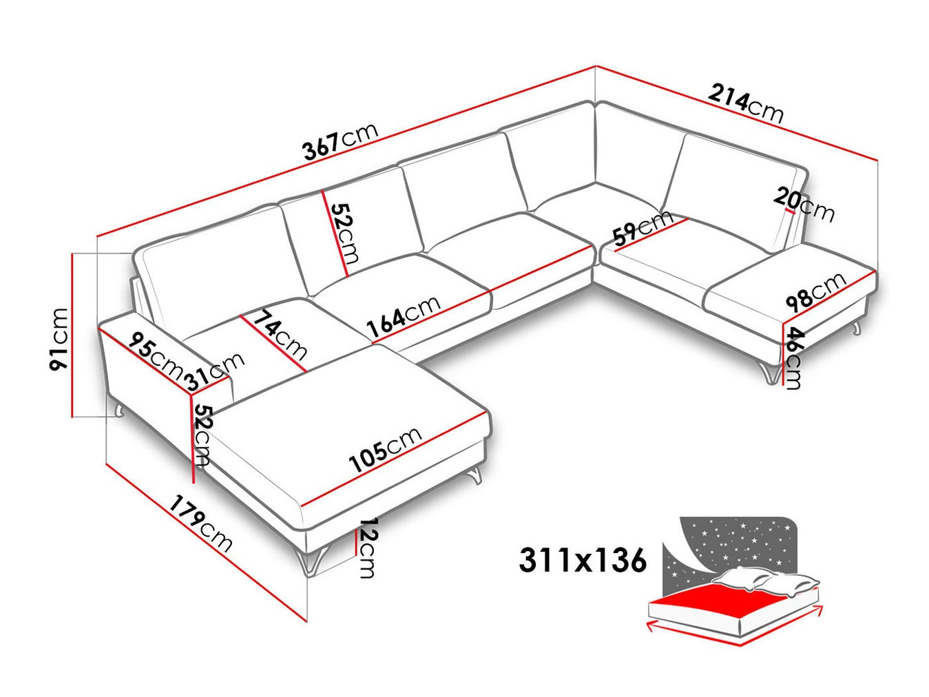 Hjørnesofa ComfiDream 113