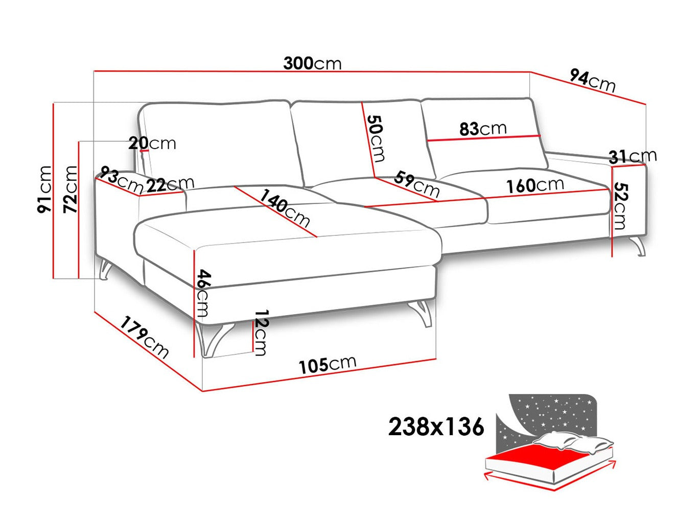 Hjørnesofa ComfiDream 111