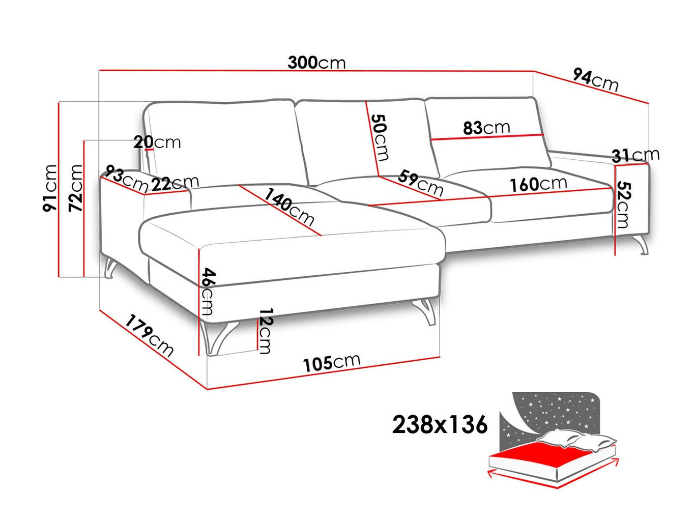 Hjørnesofa ComfiDream 111