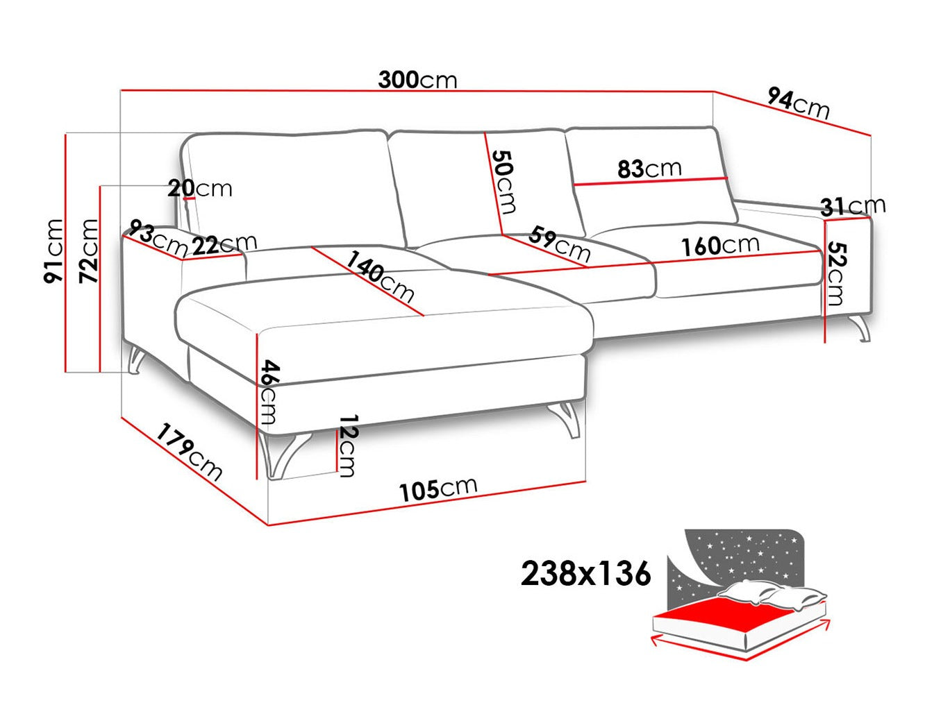 Hjørnesofa ComfiDream 111