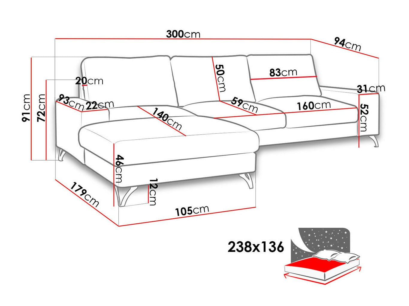 Hjørnesofa ComfiDream 111