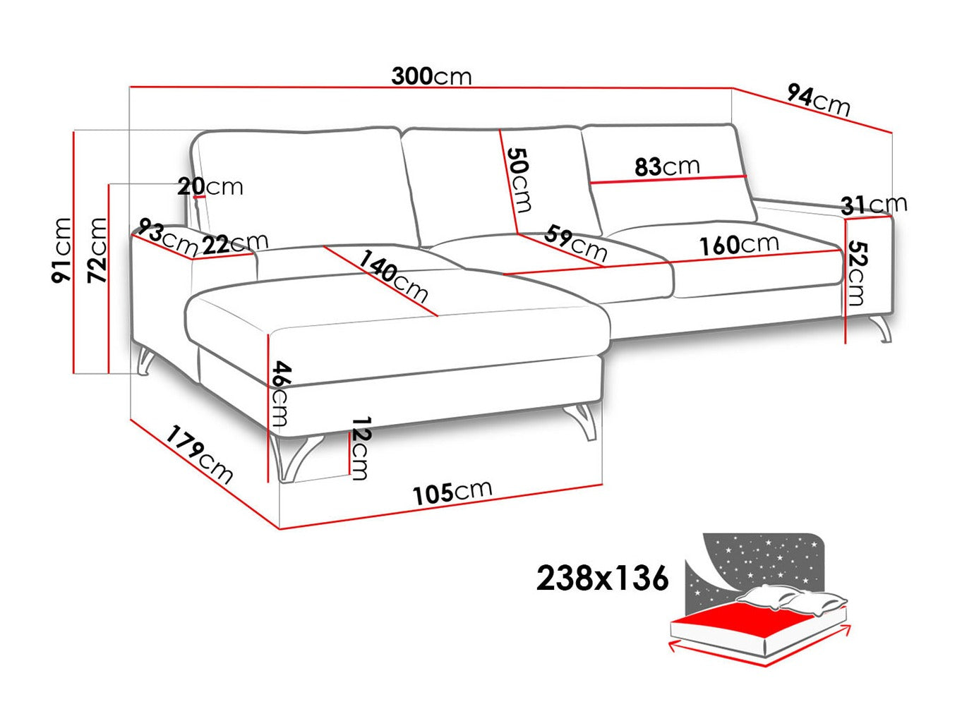 Hjørnesofa ComfiDream 111