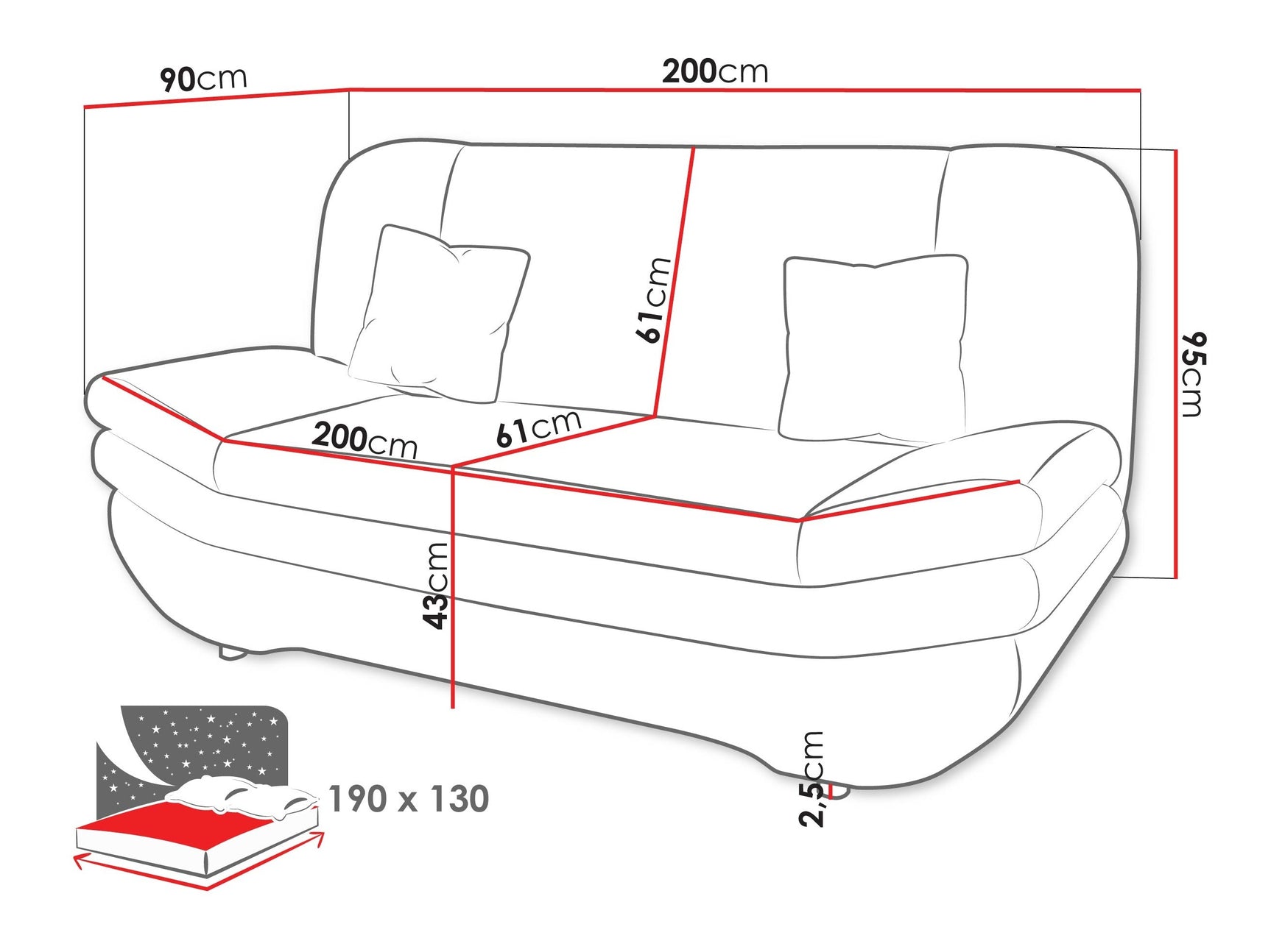 Sovesofa Comfivo 234