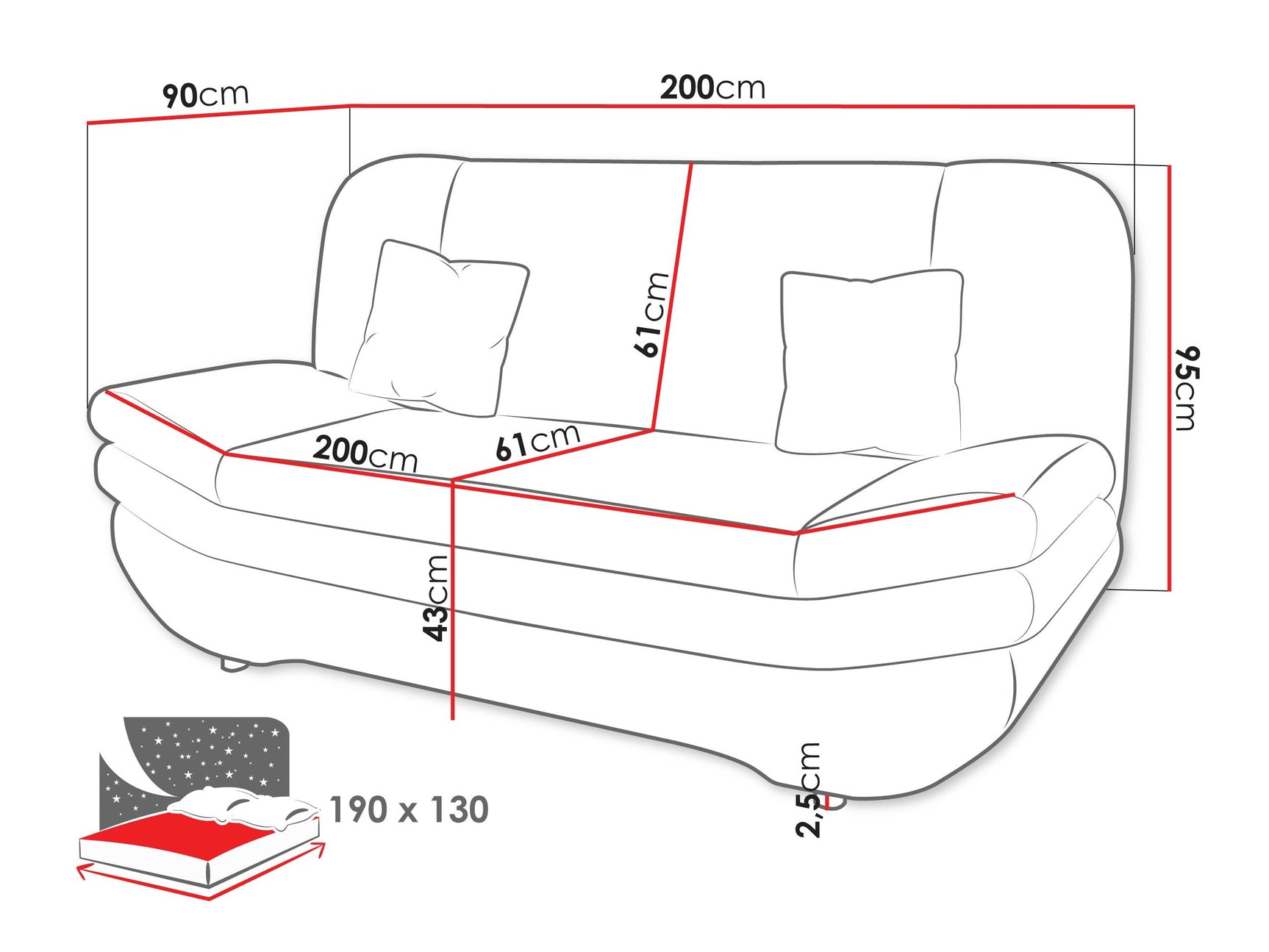 Sovesofa Comfivo 234