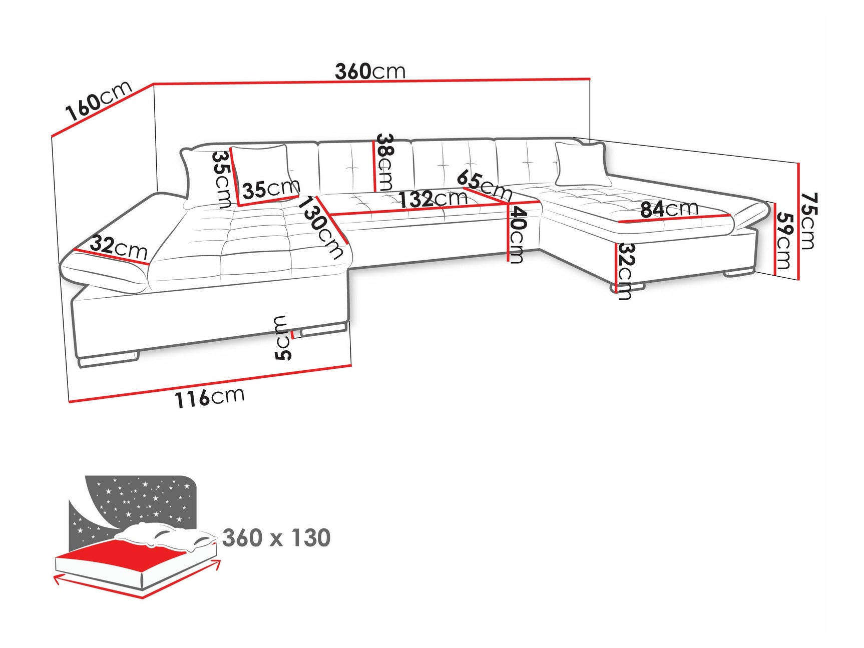 Hjørnesofa Comfivo 240 4265868