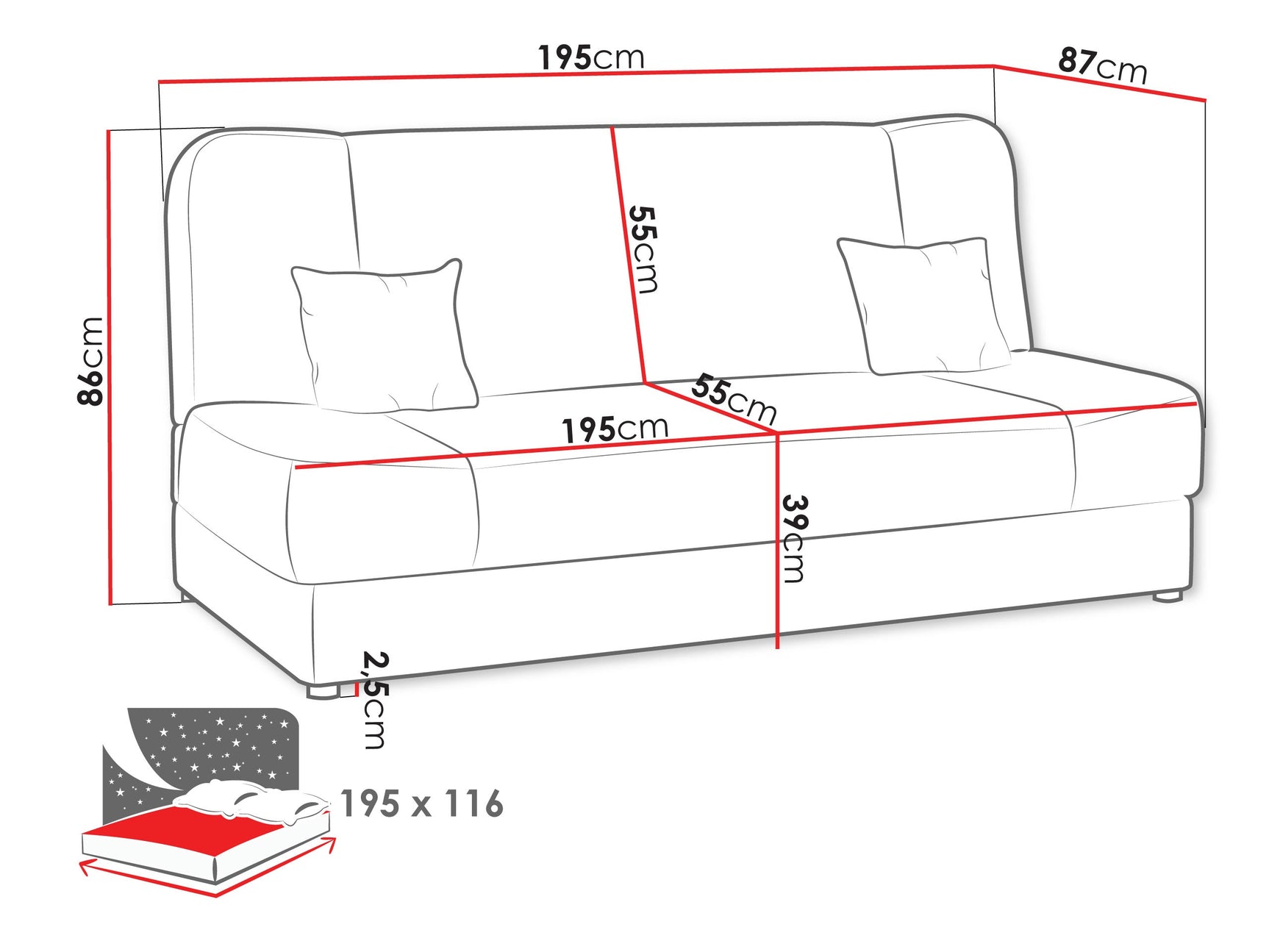 Sovesofa Comfivo 110