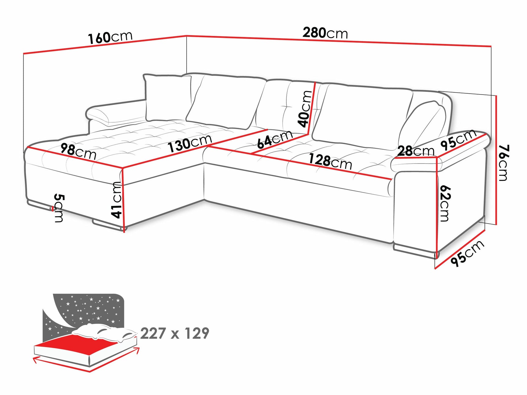 Hjørnesofa Comfivo 129 4266364