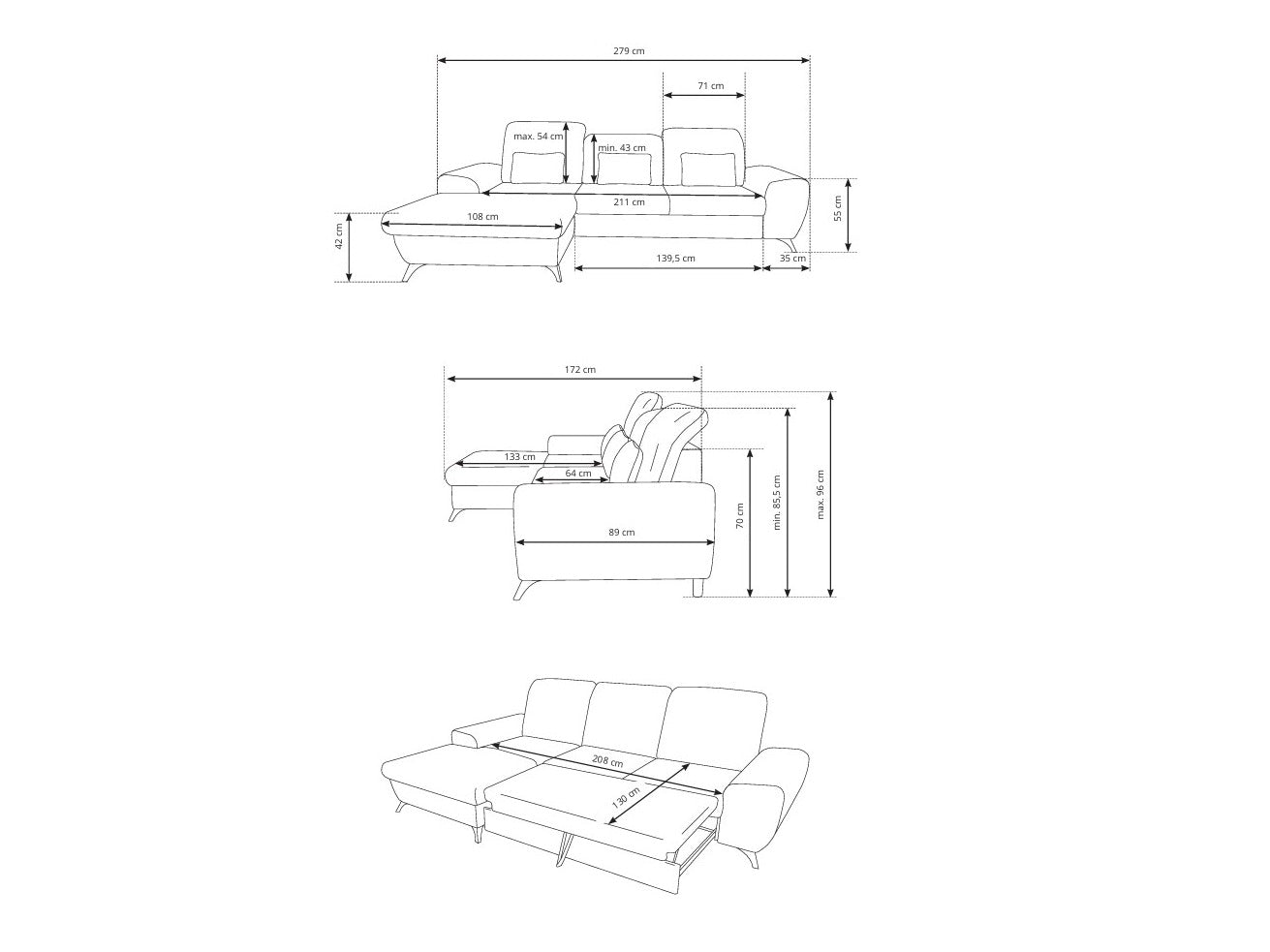Hjørnesofa Kingston 200