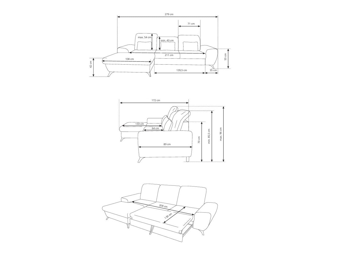 Hjørnesofa Kingston 200