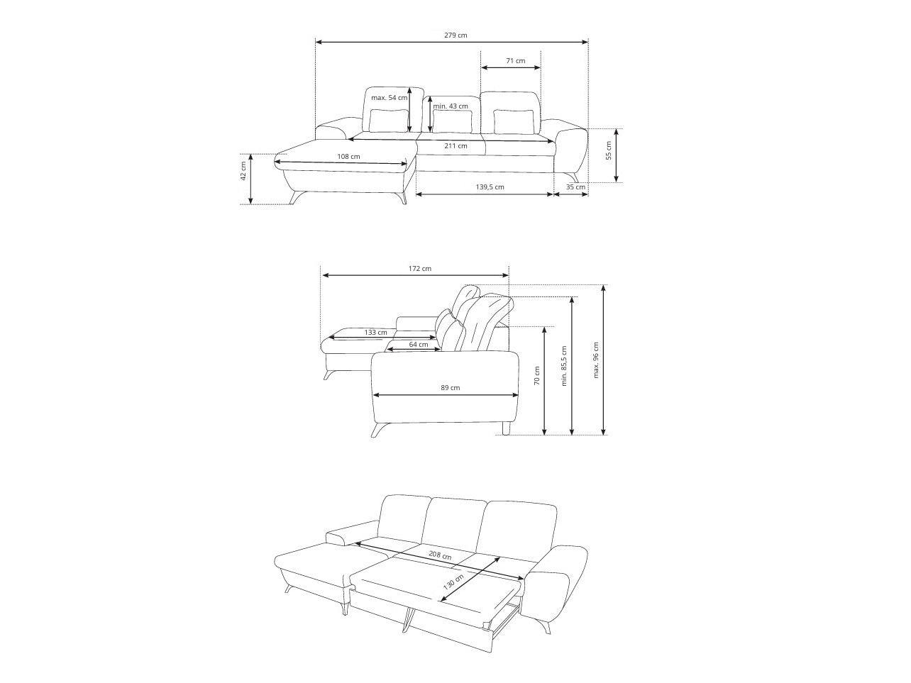 Hjørnesofa Kingston 200