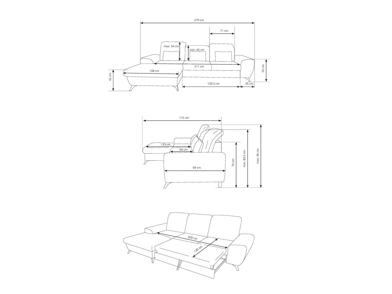 Hjørnesofa Kingston 200