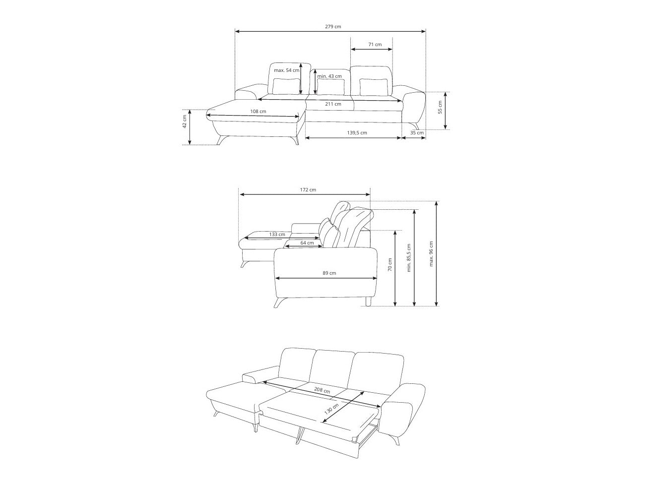 Hjørnesofa Kingston 200
