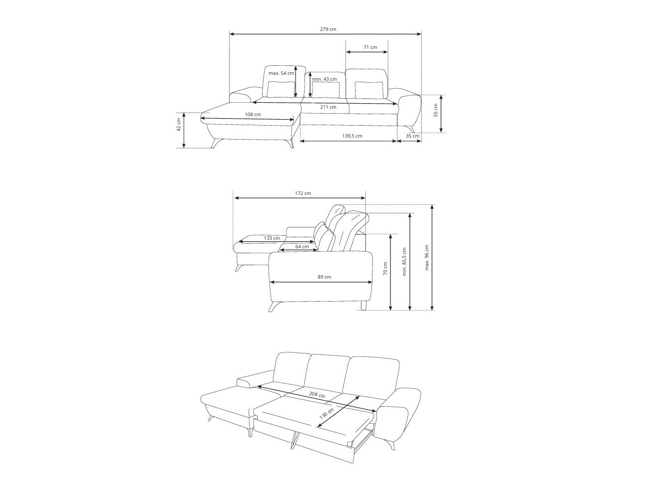 Hjørnesofa Kingston 200
